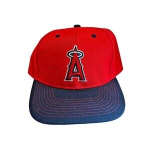 MLB Anaheim LA Angels Baseball Embroidered Red Blue Cap Schools First Radio AM83
